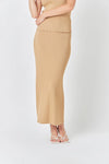 Reba Ribbed Slit Maxi Skirt